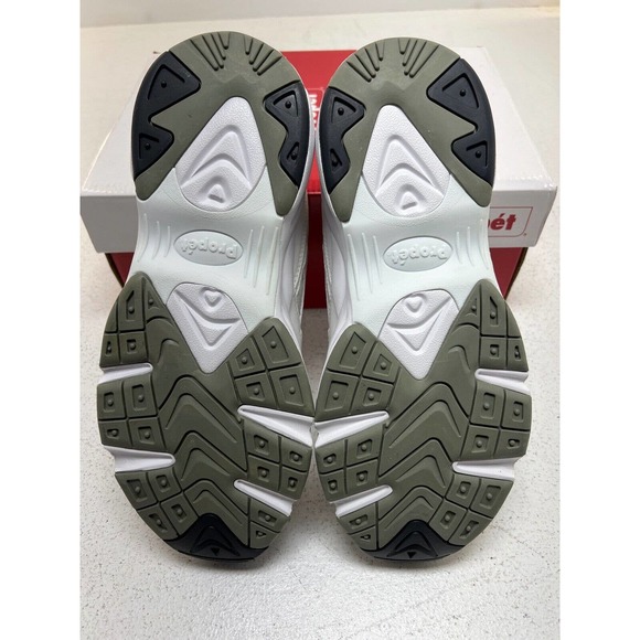 Mens Propet White Gray Leather Low Top Athletic Sneakers - M2034 - Medium 3E, 5E - Picture 4 of 4